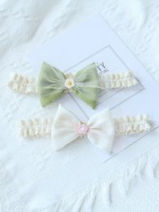 Baby Photo White Hair Band Baby One Month Old Avocado Green Bow Headdress Headband Kids Photography Accessories