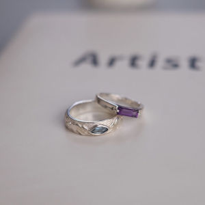 925 Sterling Silver Ring Natural Topaz Gemstone Cat Design Ring Fashionable Unique Element Ring Crystal Quartz Cat Grass Pattern