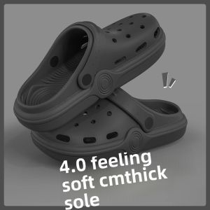 Adorable Bee Hole Shoes Womens Summer 2024 New Slippers Indoor Home Beach Anti-slip Slip-On Shoes Outdoor Wear PVC Material