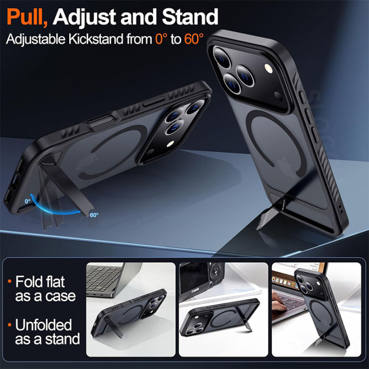 Invisible%20Stand%20Magnetic%20Phone%20Case%20For%20iPhone%2017%2016%2015%2014%2013%2012%20Pro%20Max%20For%20MagSafe%20Translucent%20Hard%20Back%20Cover%20with%20Stand%20For%20iPhone%2017%20Air%2016e%2015%2014%20Plus%20Matte%20Non-slip%20Military%20Shockproof%20Protection%20Casing%20-%20Image%203