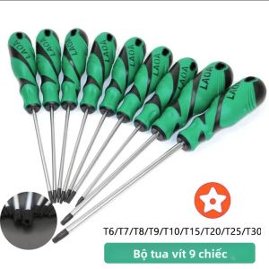 LAOA 1PC Bộ Tuốc Nơ Vít Hình Lục Giác Torx S2 Lỗ Giữa T6-T30 Đa Chức Năng Từ Tính Thép Chrome-Vanadi Tuốc Nơ Vít Đặc Biệt