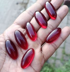 Batu Akik Merah Delima Siam Pandan 30x15 mm