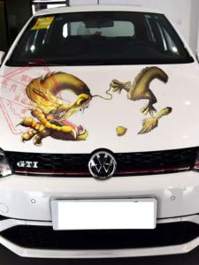 Car Decoration Sticker Machine Cover Hood Sticker Head Cover Engine Personalized Creative Stickers Dragon Figure 3D Effect Bumper Stickers