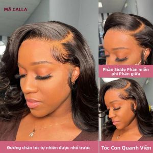 Tóc Giả Bob Sóng Peru 13x4 Lưới Trước Màu Tự Nhiên Đã Tỉa Sẵn Tóc Người Remy Dành Cho Phụ Nữ Da Đen Ngắn 4-16 Inch