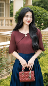 Áo thiết kế quyến rũ sang trọng chất liệu Tơ Ánh Nhũ mỏng nhẹ AN5L0241 thương hiệu Thiều Hoa