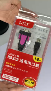 สายแปลง Z-TEK USB 2.0 to RS232 (Serial Port)  ชิปแท้ FTDI-FT232 ความยาว 1.8M