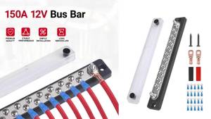 Bus Bar Heat Shrink Ring Terminals Cover For ABC 123 M6 Studs Black 20 Terminal Power Ground Distribution Kit