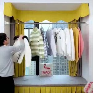 50-280cm Telescopic Clothes Rail Adjustable Shower Curtain Rods Simple Support Rod Clothing pole