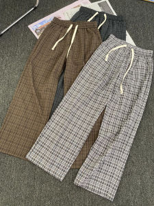 Quần Ống Rộng Kẻ Sọc Ice Silk Mỏng Mùa Hè Cho Nam Quần Ống Đứng Rộng Rãi Thoải Mái Quần Dài Thường Ngày Thoáng Khí Quần Dài