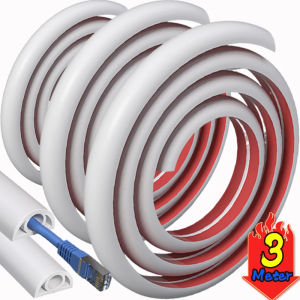 1/3M Floor Cord Cover Self-adhesive Car Door Seal Strip Waterproof Flexible Electrical Conduit Cable Protectors Home Wiring Accessory