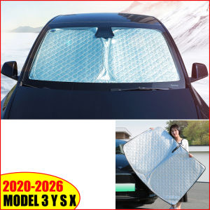 For Tesla Model Y YL Juniper 2026 Front Windshield Sunshade Thicken Sun Shade Model 3 X S 2025-2020 Anti-UV Shading Screen Cover