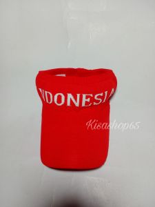 Topi Senam Merah PUTIH Wanita Topi Golf Topi Bolong Tengah Rajut Produk impor