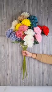 Bunga Dandelion Jumbo Tangkai Panjang Artificial 3 Cabang/Bunga Dekorasi Pompom Jumbo (NK-243)