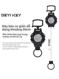 DEYIKEY | Extendable High-Rebound Anti-Loss Keychain with Long Elastic Cord