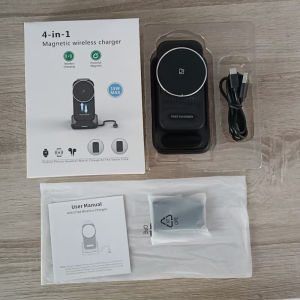 Qi2 15W 4 in 1 Magnetic Wireless Charger Stand with Speaker Fast Charging for Iphone Samsung Xiaomi OPPO Airpodsiwatch
