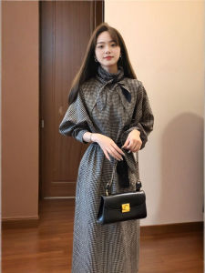 CHANGTONG | French Style Casual Vintage Cinched Waist Dress
