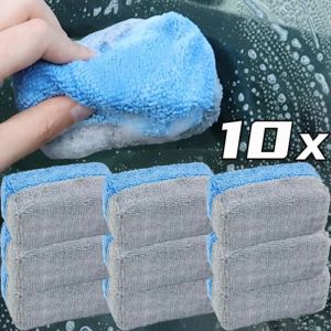 ฟองน้ำล้างรถ1/10Pcs ไมโครไฟเบอร์แผ่นชุดขัดเคลือบแวกซ์ดูแลการพ่นสีรถฟองน้ำขัดเงารถฟองน้ำขัดผิวฟองน้ำทำความสะอาดรายละเอียดอัตโนมัติ
