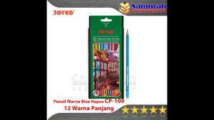 Pensil Warna Joyko CP 109 12 Warna Panjang Bisa Hapus / Color Pencil Erasable CP-109 12 colors CP109