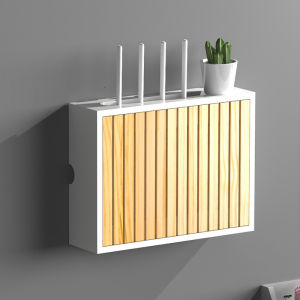 Wireless WiFi Optical Modem Router Storage Box Wall-Mounted Information Multimedia Blocking Decorative Box Drill-Free Shelf