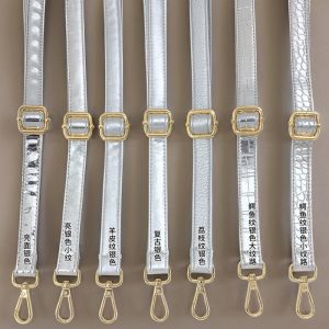 Bag Strap Accessories Silver Women Bag Replacement Belt Silver Gray Crossbody Bag with Single-Shoulder Bag Adjustable Strap Long Oblique Strap