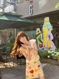 Váy Ngắn Chữ a in Họa Tiết Trái Cây Phong Cách Mỹ Cổ Điển Cho Nữ Váy Ngắn Chữ a Màu Vàng Kẻ Caro Váy Ngắn Mùa Thu Váy Ngắn Chữ a