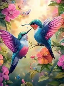 HUACAN Full Drill Diamond Painting Bird Animal Cross Stitch Full Square Round Diamond Mosaic 5d Flower Hummingbird Home Decor