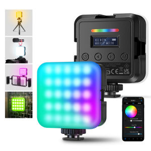 NEEWER 2 Pack Magnetic RGB Video Light with APP Control 360° Full Color LED Camera Light with 3 Cold Shoe Mounts CRI 97+ 2500K-8500K RGB62