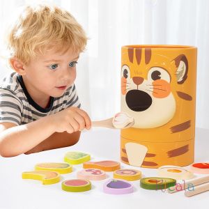 Parent child simulation tiger feeding game early childhood education babys fine action Chopsticks spoon training toy