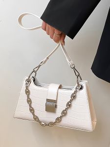 New White Underarm Crossbody Chain Bag Elegant High End Womens Fashion 2025 Quality Match Skirts Single Shoulder Satchel