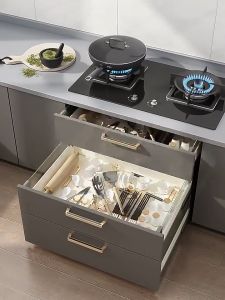 Aluminum Adjustable Cutlery Drawer Organizer Flatware Drawer Tray for Silverware Serving Multifunctional Storage