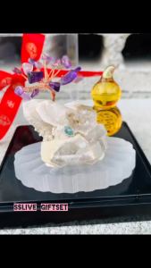Feng Shui Crystal Gift Set | Green Tourmaline + Amethyst Tree + Selenite Shell + Liuli Calabash 礼盒套装
