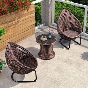 ST MIRREN | Modern Rattan Balcony Furniture Set 3 Pieces