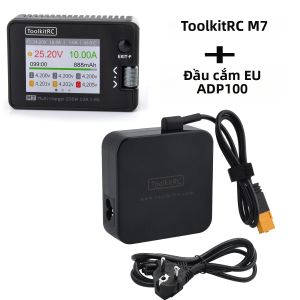 Bộ Sạc Cân Bằng Và Xả Pin ToolkitRC M7 200W 10A Cho Pin Lipo 1-6S Với Bộ Kiểm Tra Điện Áp ADP100 Kiểm Tra Tín Hiệu Thu Chất Liệu Kim Loại