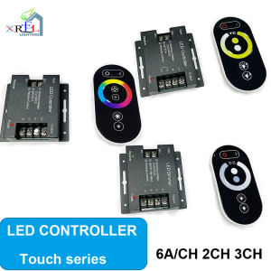 DC12-24V LED Strip Light RF Touch Remote Controller Dimmer 12A 18A for 3528 5050 SMD COB CCT RGB Tape Lights Adjust Brightness