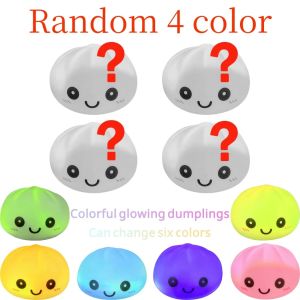 Bandai | Creative Cute Dumpling LED Night Light 6-Color Gradient Pressable Stress Relief Toy Childrens Bedroom Bedside Lamp Gift
