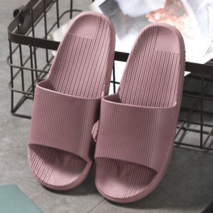 รองเท้าแตะแบบสวมขนาดใหญ่พิเศษสําหรับผู้หญิงเท้ากว้าง ฤดูร้อน กลางแจ้ง กันลื่น รองเท้าแตะส้นแบนรองเท้าแตะบ้านสบายสีน้ําเงิน