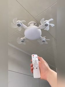 LED Fan Three colors Remote contro Easy installation E27 threaded interface