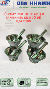 chày cối inox cối chày bộ chày cối Bộ cối chày Inox TITHAFAC không gỉ Size số 1 và Size số 2