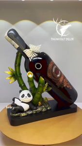 Giá Để Rượu Hình Gấu Trúc Bụi Tre Tượng Phong Thủy Decor Trang Trí Nhà Cửa Quà Tặng Tân Gia Khai Trương