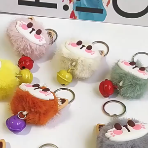 Cute Plush Cat Keychain High-value Bag Decorated Doll Cartoon Girl Heart Keyring Pendant Bag Hanging