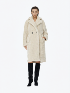 ANN ANDELMAN | Velvet Thickened Wool Coat for Women