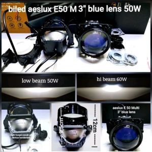 lampu projector projie biled e50 aeslux 3inchi bluelens 50 watt sepasang.