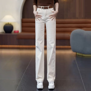 Soft Light Denim High Waist Straight Leg Casual Pants Womens Slim Fit High Waist Wide Leg Spring Autumn New Style Jeans