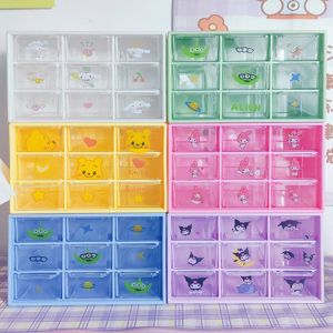 กล่องเก็บของขนาดเล็ก 9 ช่อง ช่องสำหรับเสื้อผ้า จัดระเบียบเครื่องประดับผม กล่องเก็บของสำหรับโต๊ะทำงาน กล่องเก็บของแบบเส้นตรง