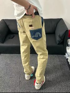 Quần Dài Ống Đứng Thêu Hình Chim Trời Mỏng Rộng Rãi Mùa Xuân Hè Phong Cách Anh Cổ Điển Cho Nam Quần Dài Thể Thao Cạp Cao