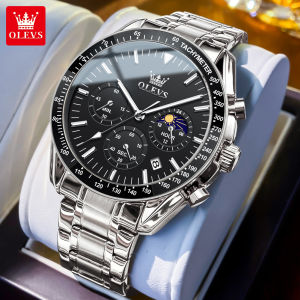 OLEVS watch for mens Original Swiss Import relo ror men Waterproof Calendar Luminous Multi Function Digital Dial Stainless steel Fashionable Business Men Casual Watches