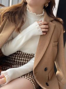 HUOLISI | Turtleneck Fitted Lace Knitwear