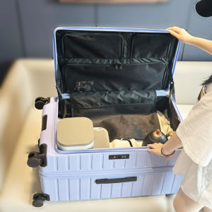 Large Capacity Expandable Sided Open Luggage Suitcase PC Material Travel Bag with Rod for Boarding 2025 New Style Fashion Trend