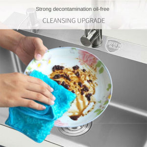9x7in Wood Fiber Dishwashing Cloth Magic Cleaning Cloth Oil-proof Cleaning Cloth for Motorcycle