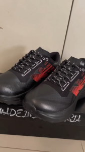 newmeel 36-44 sepatu running pria wanita runn290 1.1 black orane kaki lebar cocok hypersonic